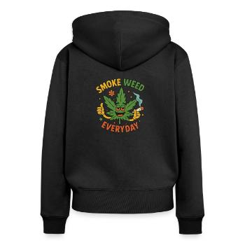 2 - Women's Premium Organic Zip Hoodie - black - Back - Julia (174cm)
