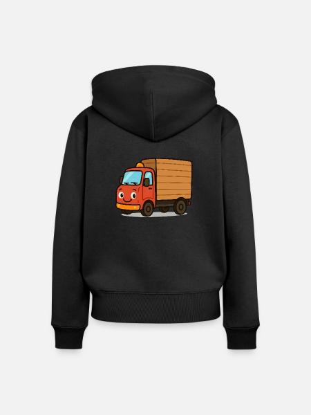 LKW - Frauen Premium Bio Zip Hoodie - Schwarz