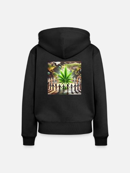 34 - Frauen Premium Bio Zip Hoodie - Schwarz