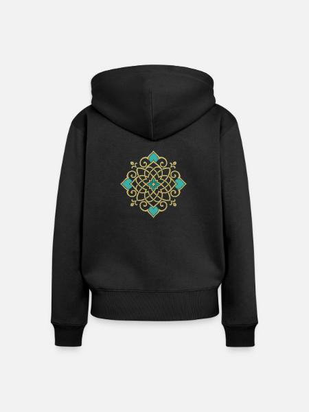 Orientalisches Muster - Frauen Premium Bio Zip Hoodie - Schwarz