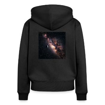 Galaxy Nebulae T-Shirt - Women's Premium Organic Zip Hoodie - black - Back - Julia (174cm)