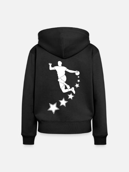 STAR 2 - Frauen Premium Bio Zip Hoodie - Schwarz