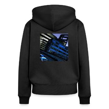 Thème Ingolstadt-3 - Sweat à capuche zippé Premium bio Femme - noir - Dos - Julia (174cm)