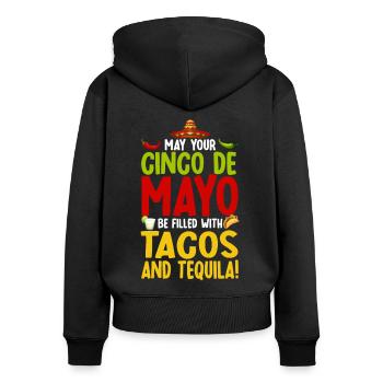 Viva Mexico Cinco De Mayo Party 5 De Mayo Geschenk - Frauen Premium Bio Zip Hoodie - Schwarz - Hinten - Julia (174cm)
