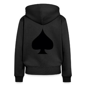 Pik Pique Spades - Sweat à capuche zippé Premium bio Femme - noir - Dos - Julia (174cm)