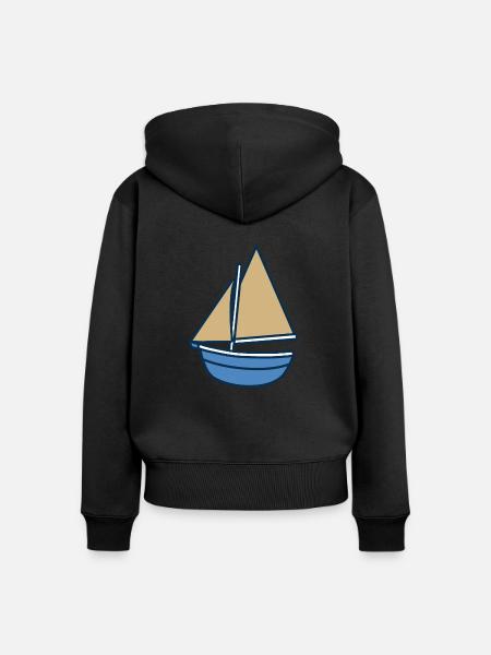 Segelboot - Frauen Premium Bio Zip Hoodie - Schwarz