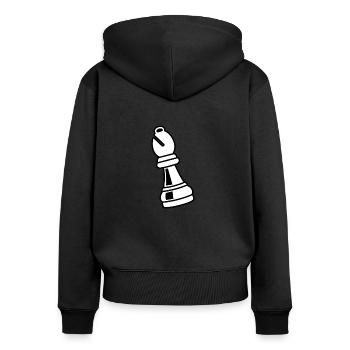 Chess piece bishop white - Women's Premium Organic Zip Hoodie - black - Back - Julia (174cm)