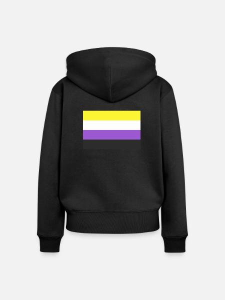LGBT Nicht-binär - Frauen Premium Bio Zip Hoodie - Schwarz
