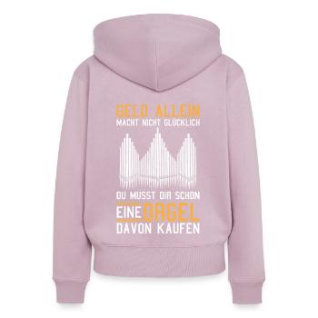 Orgel Leidenschaft Orgelspieler Pfeifenorgel Organ - Frauen Premium Bio Zip Hoodie - Altrosa - Hinten - Julia (174cm)