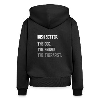 Irish Setter - Sweat à capuche zippé Premium bio Femme - noir - Dos - Julia (174cm)