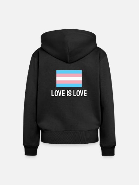 Trans-Liebe ist Liebe - Frauen Premium Bio Zip Hoodie - Schwarz