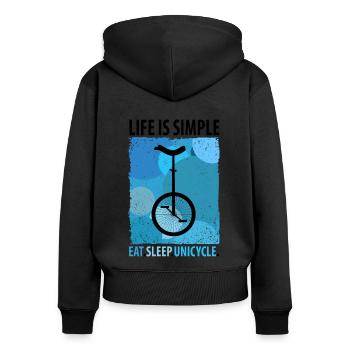 Unicycle Unicyclist Unicyclist - Women's Premium Organic Zip Hoodie - black - Back - Julia (174cm)
