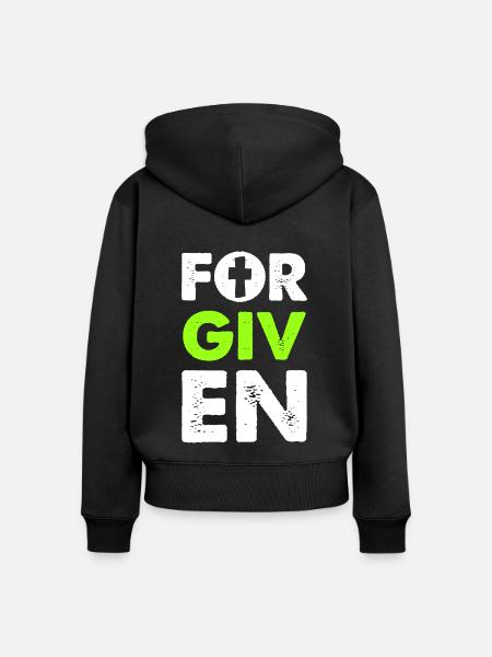 vergebung bibel spruch - Frauen Premium Bio Zip Hoodie - Schwarz