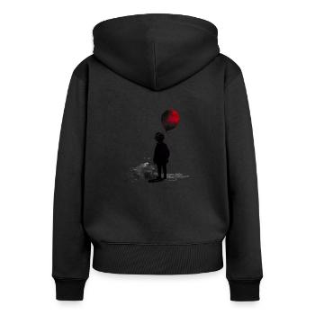 Boy with balloon - Women's Premium Organic Zip Hoodie - black - Back - Julia (174cm)