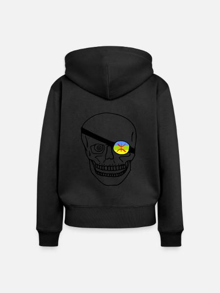 Amazigh vlag schedel - Vrouwen Premium Bio ziphoodie - zwart