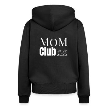 Mom Club – seit 2025 offiziell dabei - Frauen Premium Bio Zip Hoodie - Schwarz - Hinten - Julia (174cm)