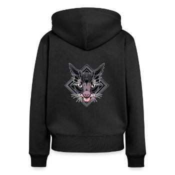Stylized Panther Head Design - Women's Premium Organic Zip Hoodie - black - Back - Julia (174cm)