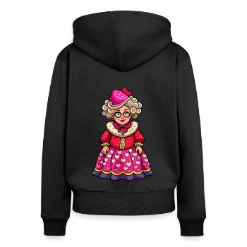 Sweet granny - Women's Premium Organic Zip Hoodie - black - Back - Julia (174cm)