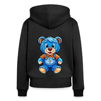 Blue Teddy - Women's Premium Organic Zip Hoodie - black - Back - Julia (174cm)