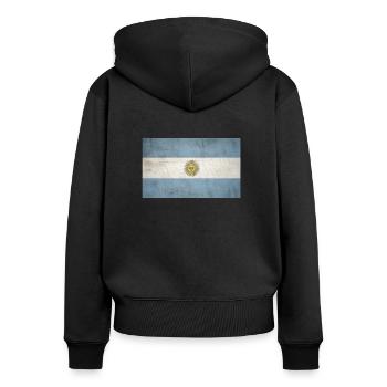 Argentina - Women's Premium Organic Zip Hoodie - black - Back - Julia (174cm)