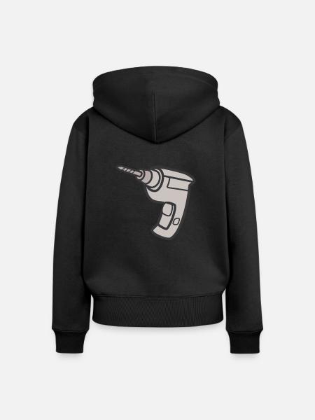 Bohrmaschine - Frauen Premium Bio Zip Hoodie - Schwarz