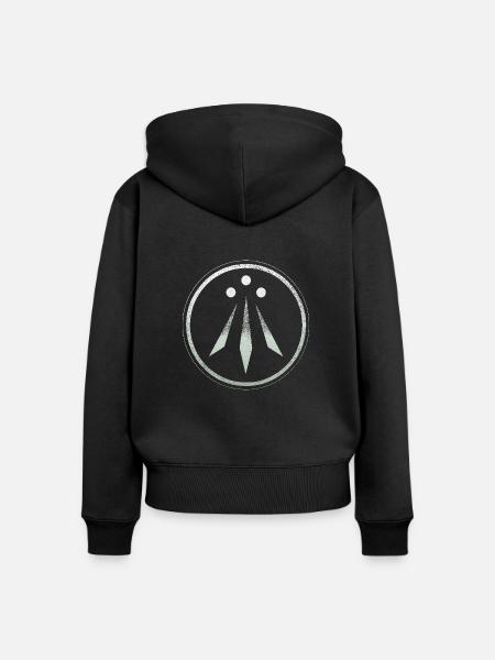 Awen - Frauen Premium Bio Zip Hoodie - Schwarz
