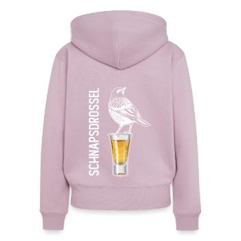 Schnapsdrossel Schnapstrinker Alkohol Schnaps - Frauen Premium Bio Zip Hoodie - Altrosa - Hinten - Julia (174cm)