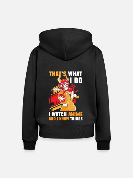 Anime Japan Kunst Nerd - Frauen Premium Bio Zip Hoodie - Schwarz