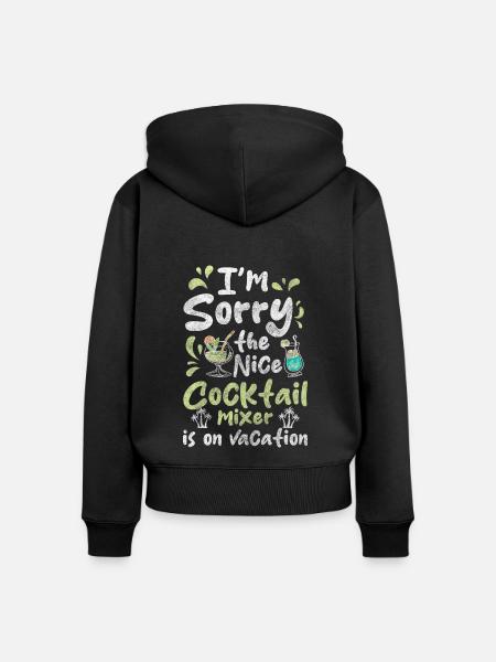Mixer Flasche Urlaub - Frauen Premium Bio Zip Hoodie - Schwarz