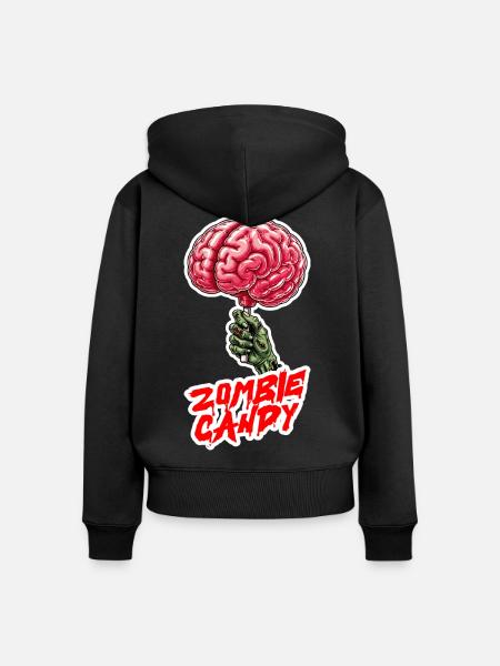 Zombie Brain Halloween - Frauen Premium Bio Zip Hoodie - Schwarz