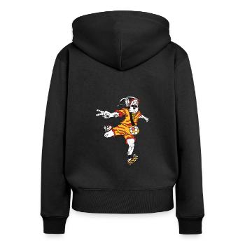 Football, Wiltsch, Sports, Suisse, art, style, - Sweat à capuche zippé Premium bio Femme - noir - Dos - Julia (174cm)