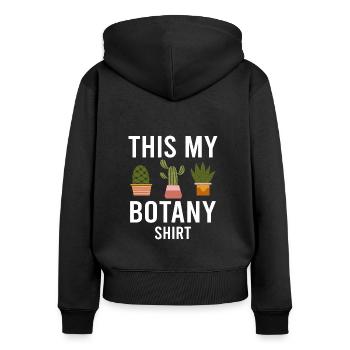 Botany Botanical Botanik Vintage Blumen Pflanzen - Frauen Premium Bio Zip Hoodie - Schwarz - Hinten - Julia (174cm)