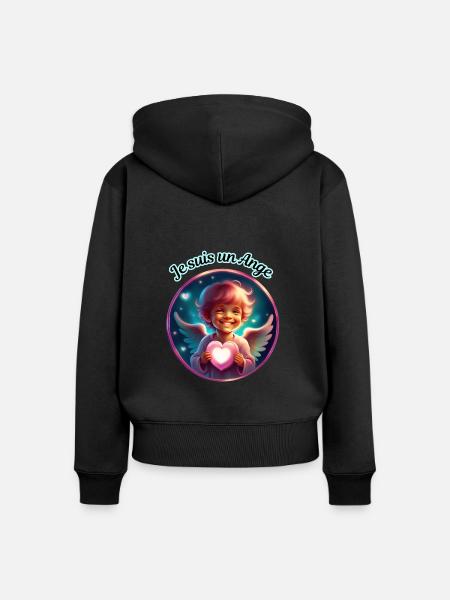Ich bin ein Engel - Frauen Premium Bio Zip Hoodie - Schwarz