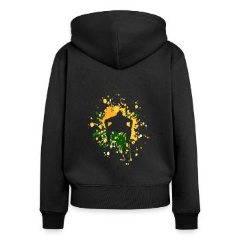 Sumo Wrestler Color Splash - Frauen Premium Bio Zip Hoodie - Schwarz - Hinten - Julia (174cm)