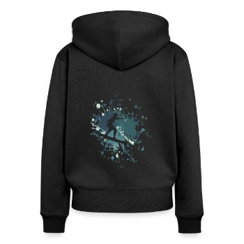 Commencez à surfer Color Splash - Sweat à capuche zippé Premium bio Femme - noir - Dos - Julia (174cm)