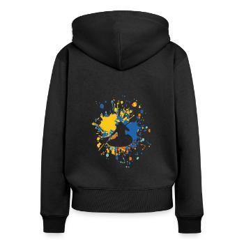 Kayak Sport On River Color Splash - Women's Premium Organic Zip Hoodie - black - Back - Julia (174cm)