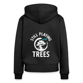 Bonsai Baum Bonsai Tree Japanese Nature Plants - Frauen Premium Bio Zip Hoodie - Schwarz - Hinten - Julia (174cm)