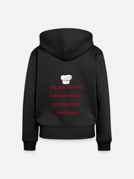 Die Kochkunst - Frauen Premium Bio Zip Hoodie - Schwarz