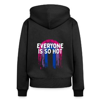 Everyone Is So Hot Bisexual LGBTQ Bi Pride Single - Women's Premium Organic Zip Hoodie - black - Back - Julia (174cm)