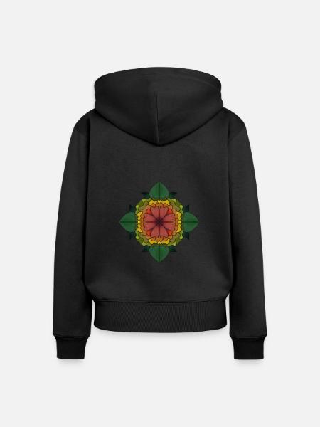 Mandala gezeichnet - Frauen Premium Bio Zip Hoodie - 