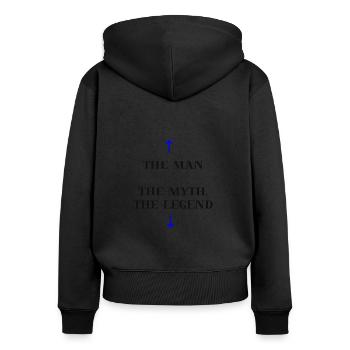 The Man, The Myth, The Legend witzige Geschenkidee - Frauen Premium Bio Zip Hoodie - Schwarz - Hinten - Julia (174cm)