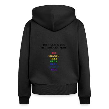 Colors Rainbow Gift Idea for Kids Colorful - Women's Premium Organic Zip Hoodie - black - Back - Julia (174cm)