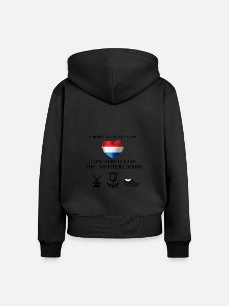 Pays-Bas Hollande Pays-Bas lustg idée cadeau - Sweat à capuche zippé Premium bio Femme - noir