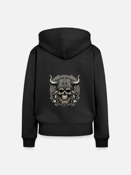 Ruhe des keltischen Kriegers - Frauen Premium Bio Zip Hoodie - Schwarz