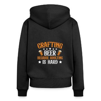 Bier Brauen für Bierliebhaber - Frauen Premium Bio Zip Hoodie - Schwarz - Hinten - Julia (174cm)