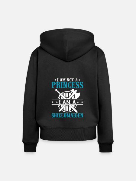 Shieldmaiden Lagertha Germanische Kriegerin - Frauen Premium Bio Zip Hoodie - Schwarz