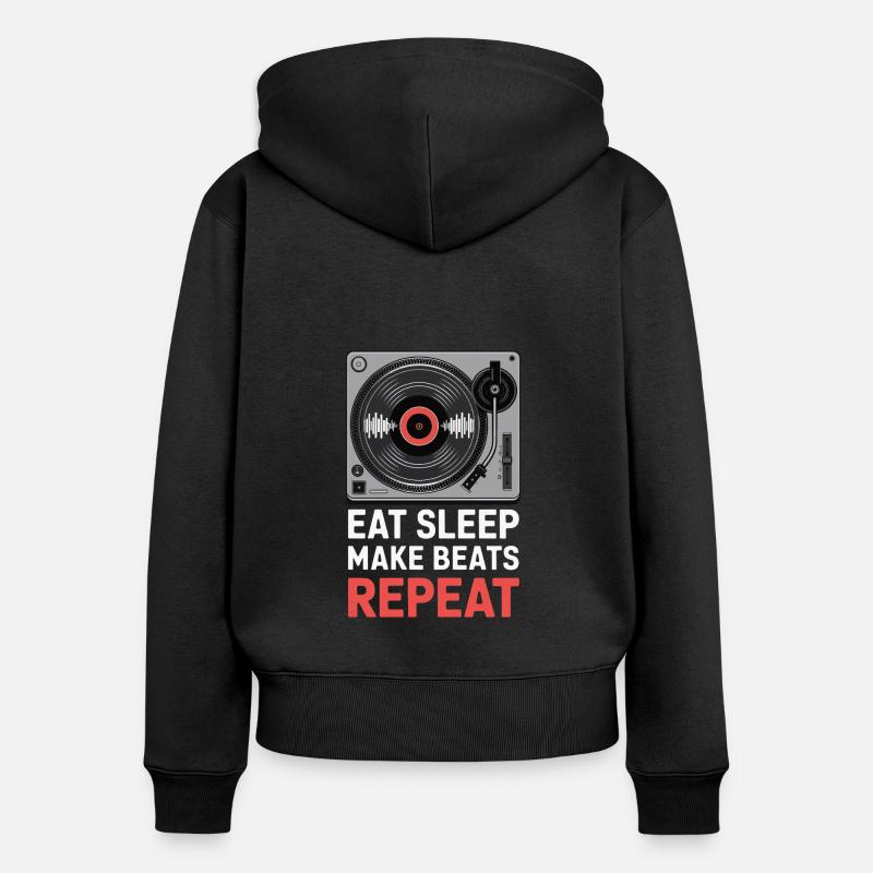 Tambours Batteurs Batteurs - Sweat à capuche zippé Premium bio Femme - noir