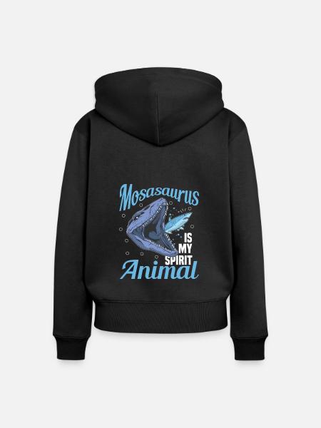 Meeresbiologe Mosasaurus Uhrzeit Dinosaurier - Frauen Premium Bio Zip Hoodie - Schwarz