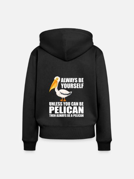 Pelikan Pelikane Vögel Wasservogel - Frauen Premium Bio Zip Hoodie - Schwarz