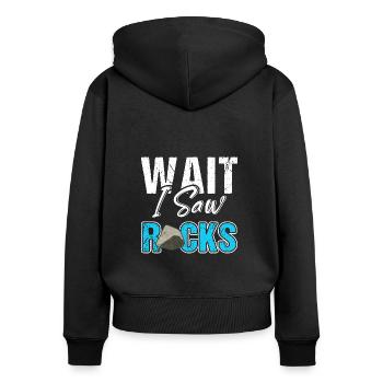 Gology Gologist Felsen Vintage Mineralien Sprüche - Frauen Premium Bio Zip Hoodie - Schwarz - Hinten - Julia (174cm)